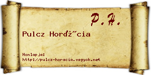 Pulcz Horácia névjegykártya